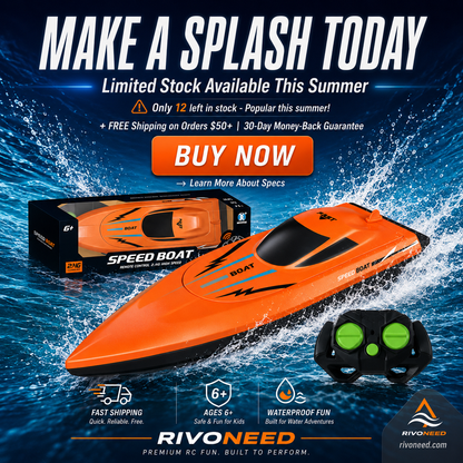 🚤2.4 GHz RC-Speedbåt med Dubbla Motorer – Snabb, Kraftfull & Lätt att Styra