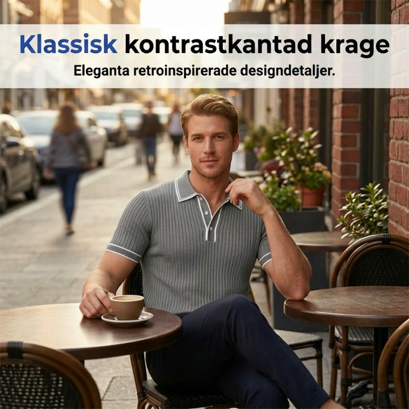 👕 50% RABATT! 🌞 Somrig Casual Kortärmad Pikétröja – Andningsbar Bomull, Modern Passform & Perfekt För Avslappnade Dagar 🏖️