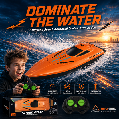 🚤2.4 GHz RC-Speedbåt med Dubbla Motorer – Snabb, Kraftfull & Lätt att Styra