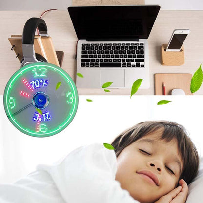 🔥USB-fläkt med LED-klockbelysning