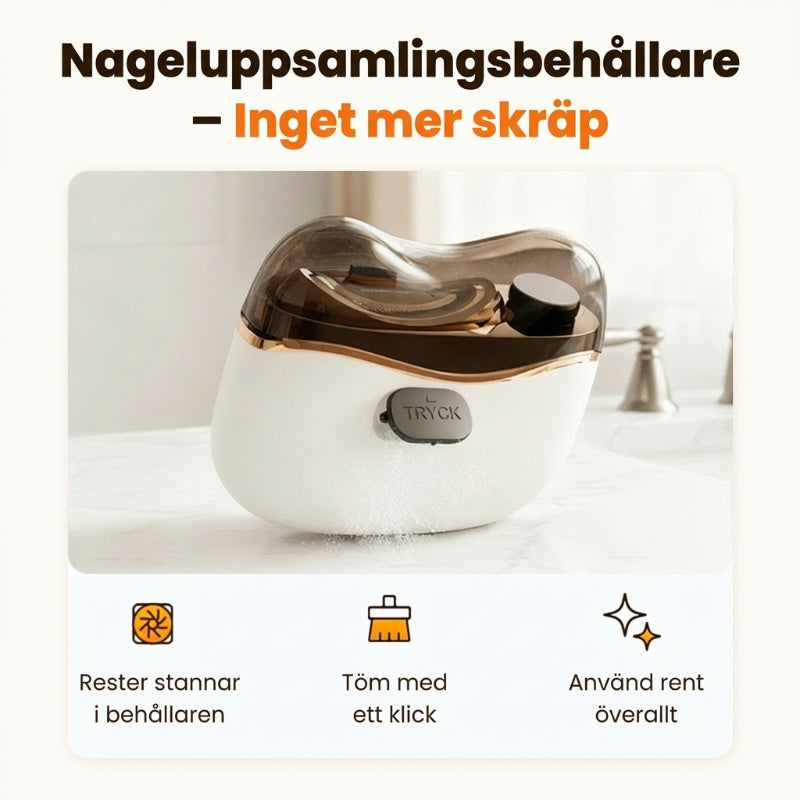 🔥💅 2-I-1 NAGELSET - Elektrisk Nagelklippare & Polerare, Laddbar och Vattentålig för Hemmabruk 🛁📦