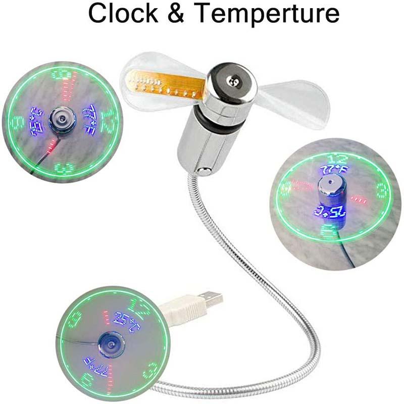 🔥USB-fläkt med LED-klockbelysning
