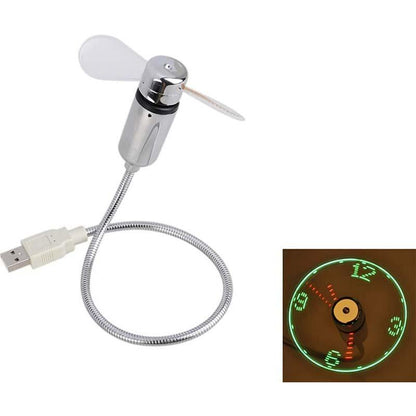 🔥USB-fläkt med LED-klockbelysning
