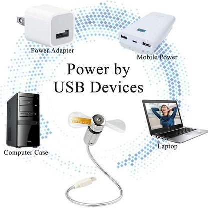🔥USB-fläkt med LED-klockbelysning
