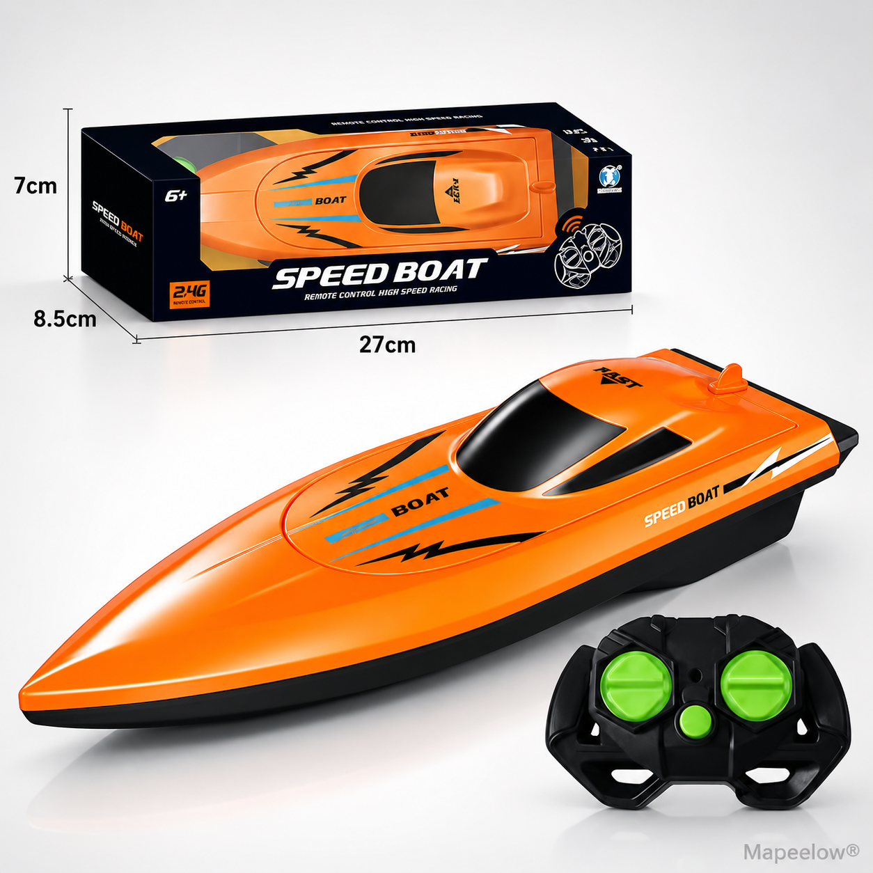 🚤2.4 GHz RC-Speedbåt med Dubbla Motorer – Snabb, Kraftfull & Lätt att Styra