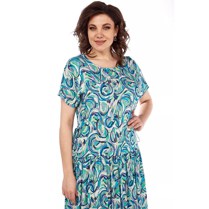 Sommar Mönstrad Chiffongklänning