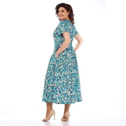 Sommar Mönstrad Chiffongklänning