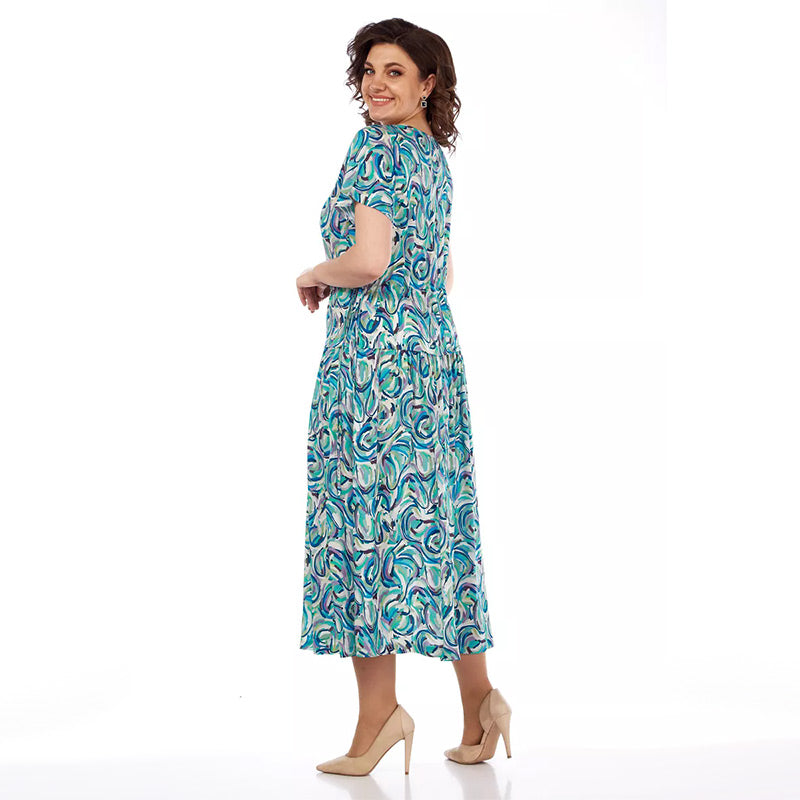 Sommar Mönstrad Chiffongklänning