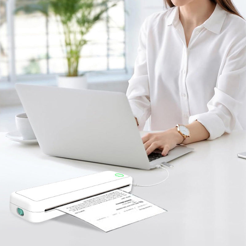 Trådlös A4 mini termisk skrivare med papper