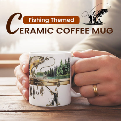 🎣🔥Köp 3 få 2 gratis🔥 Keramisk kaffekopp med fisketema，🎣Livfull 3D Fiskekonstdesign