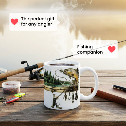 🎣🔥Köp 3 få 2 gratis🔥 Keramisk kaffekopp med fisketema，🎣Livfull 3D Fiskekonstdesign