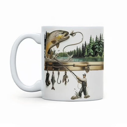 🎣🔥Köp 3 få 2 gratis🔥 Keramisk kaffekopp med fisketema，🎣Livfull 3D Fiskekonstdesign