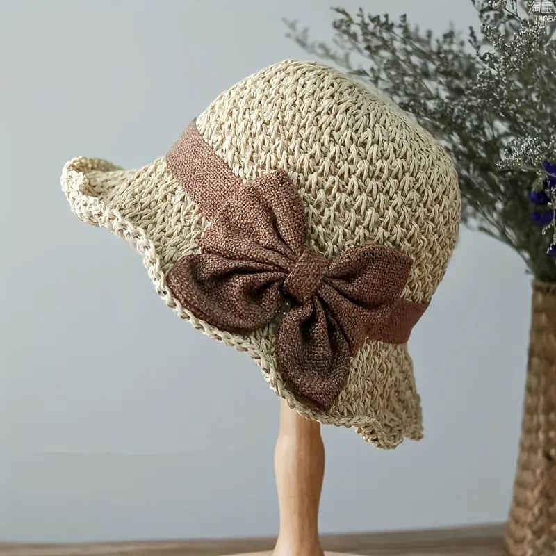 🎀 50% RABATT 👒 | Stråhatt med Retrobåge – Hopfällbar & Andningsbar för Sommaren