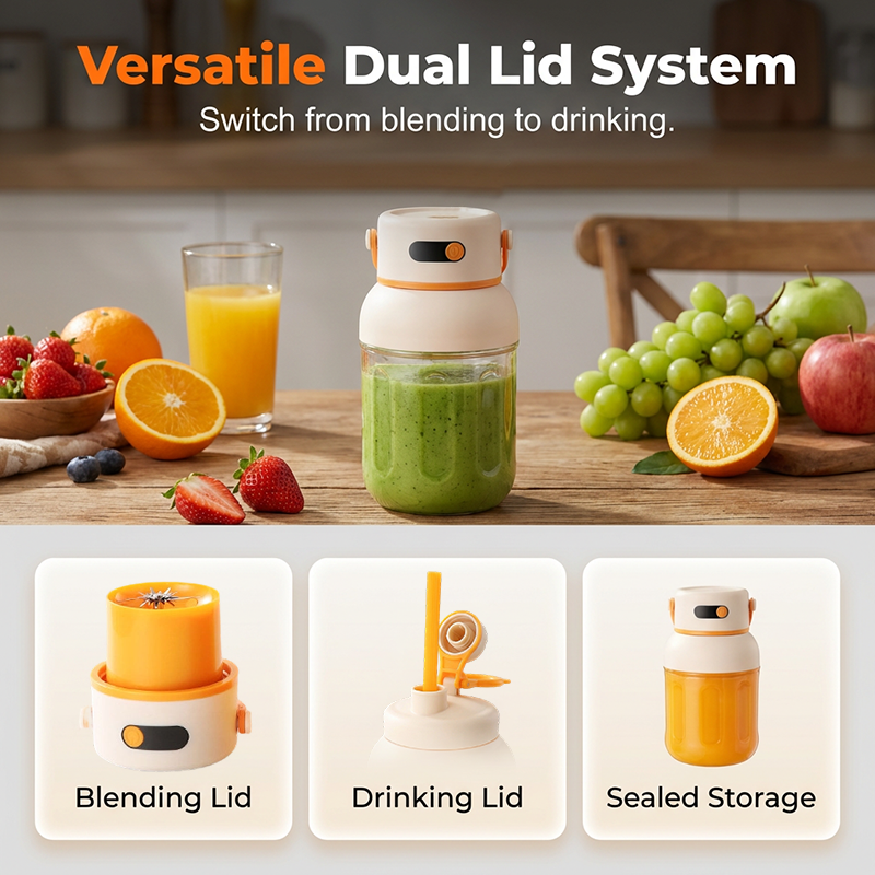 🔥50 % rabatt!🔥🍓 Bärbar mixer för milkshakes och smoothies | USB-laddning, kraftfull, stor behållare