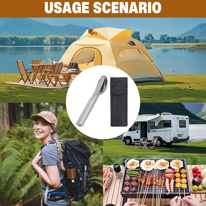 🔥🎁50% RABATT NU!  4-i-1 bärbart bestickset i rostfritt stål⏳Begränsad tid – 50% rabatt⏰