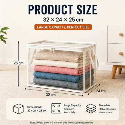 🔥Sommarens bästsäljare – 50 % rabatt📦Bärbar, stor och tålig genomskinlig förvaringslåda i tjock plast med gångjärnsförsett lock | Hem, resor & camping