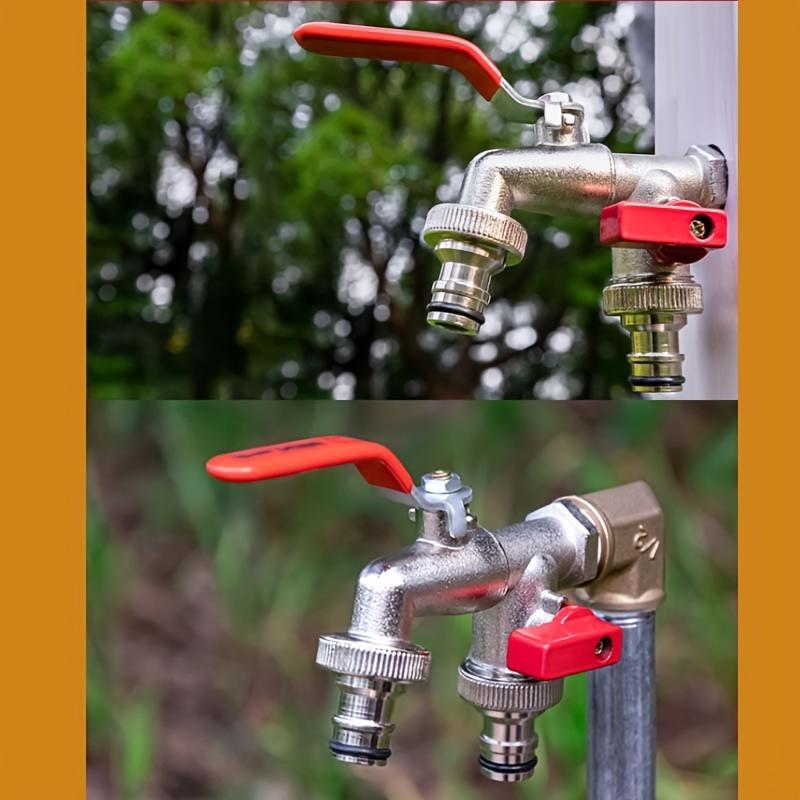 🔥🎁 Nyhet 50% RABATT|Dubbelt utlopp för utomhusbruk | Inbyggd backventil och frostsäker mässing (UKCA/CE)