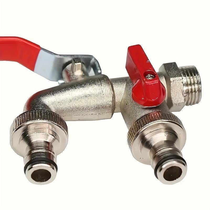 🔥🎁 Nyhet 50% RABATT|Dubbelt utlopp för utomhusbruk | Inbyggd backventil och frostsäker mässing (UKCA/CE)