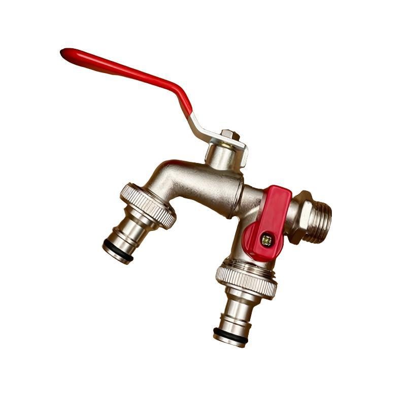 🔥🎁 Nyhet 50% RABATT|Dubbelt utlopp för utomhusbruk | Inbyggd backventil och frostsäker mässing (UKCA/CE)