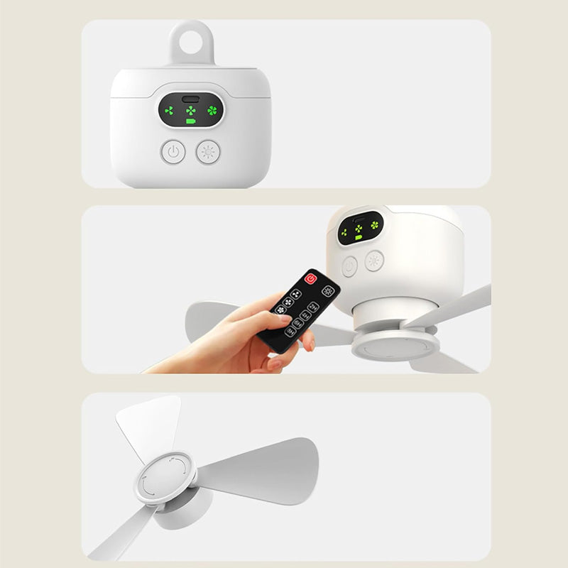 📢Nyhet | Uppladdningsbar takfläkt med LED-belysning – 8000 mAh stort batteri, borstlös tyst motor, fjärrkontroll och timer – studentrum, tält, sovrum – trådlös svalka hela dagen! 🌬️✨
